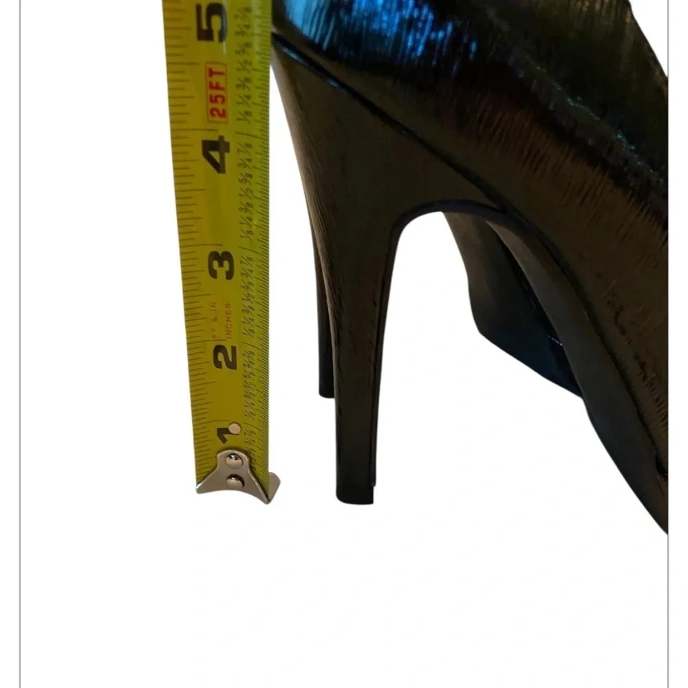 Michael Kors GIA Black Faux Patent Leather Heels Size 8.5